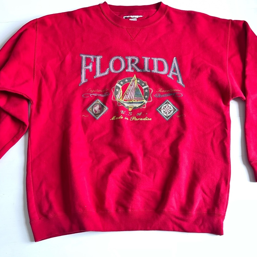 Vintage Florida Souvenir Sweatshirt Red XL
